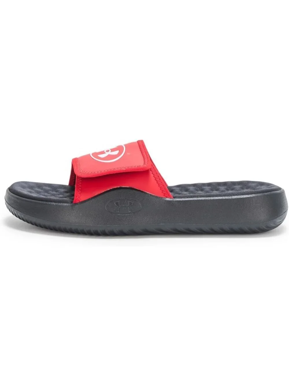Men's Red Black Ignite Pro Slide Comfort Soft Rubber Slip On Flat Sandal Shoes